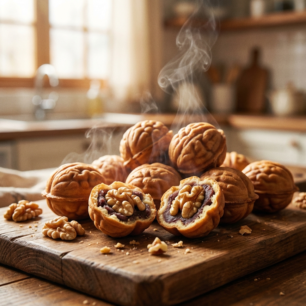 Freshly baked walnut pastries